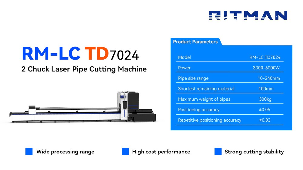 RM-LC TD7024 2 Chuck Laser Pipe Cutting Machine