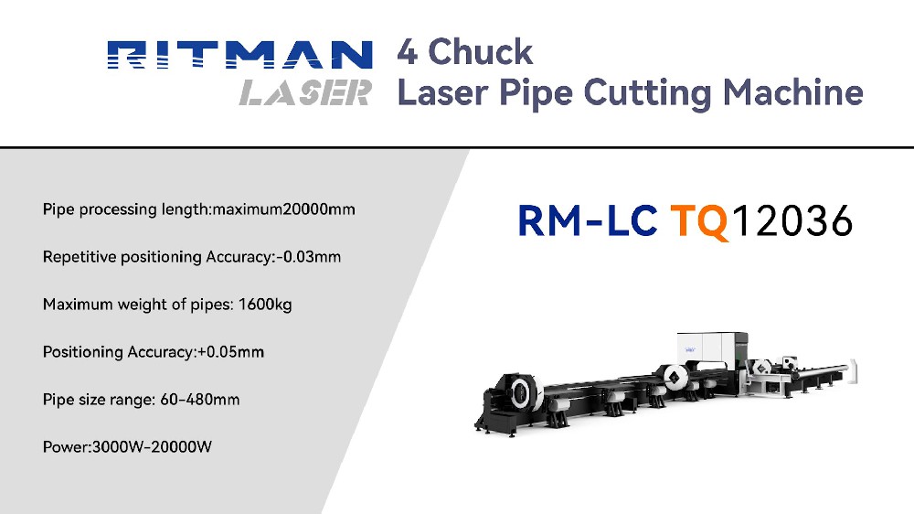 RM - LC TQ 12048 4 Chuck Laser Pipe Cutting Machine